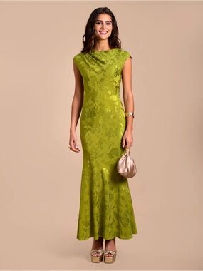 The-Are Valentina Dress - Olive Green Chartreuse